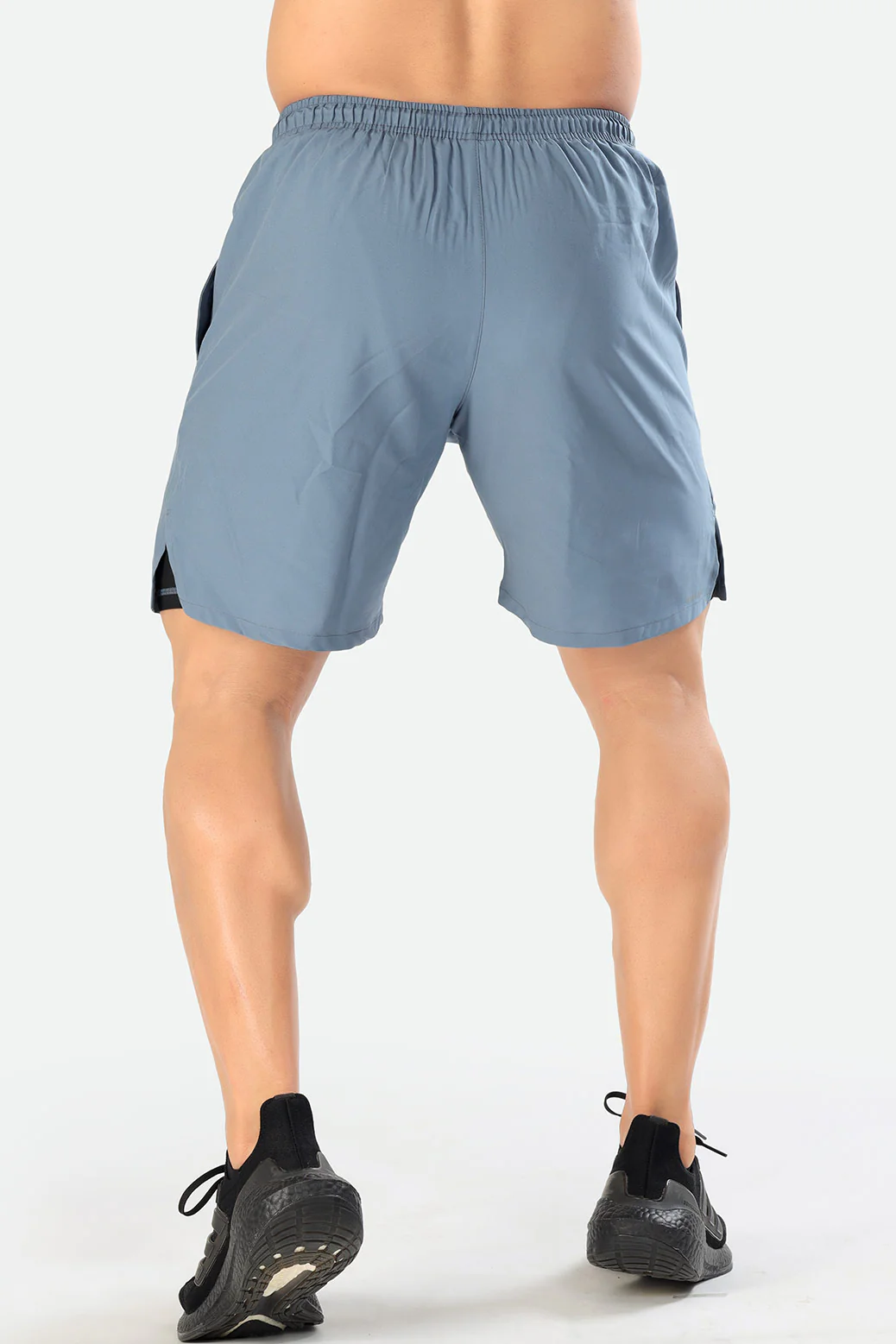 2 in 1 Compression Shorts Light Grey - Image 5