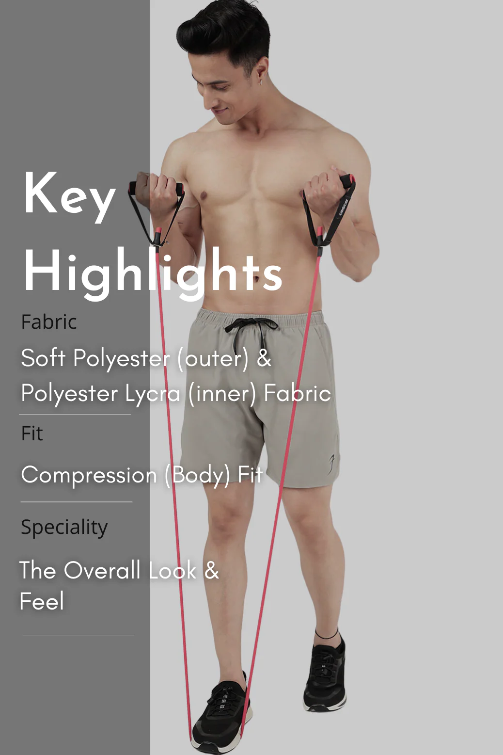 2 in 1 Compression Shorts Beige - Image 6