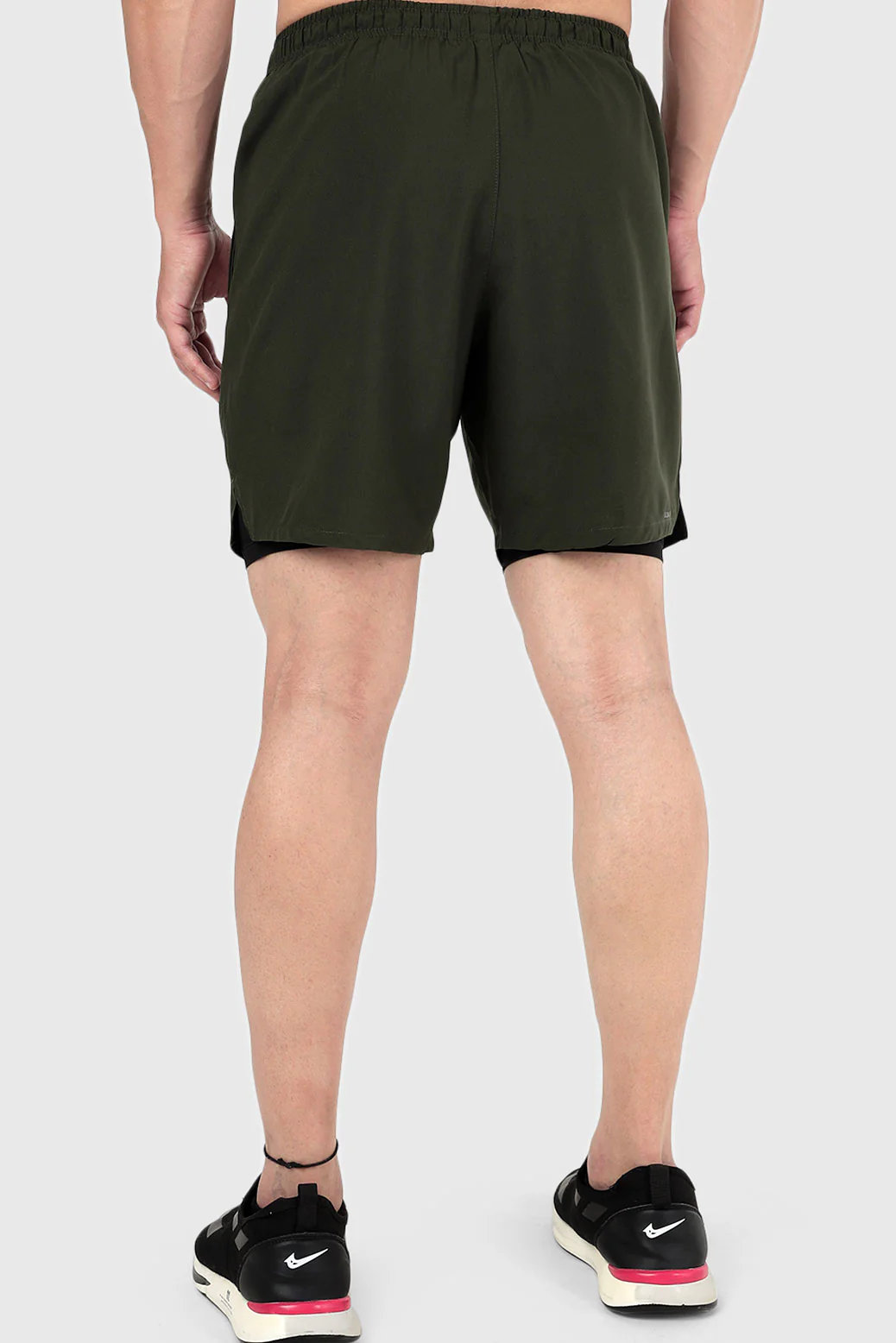 2 in 1 Compression Shorts Olive - Image 5