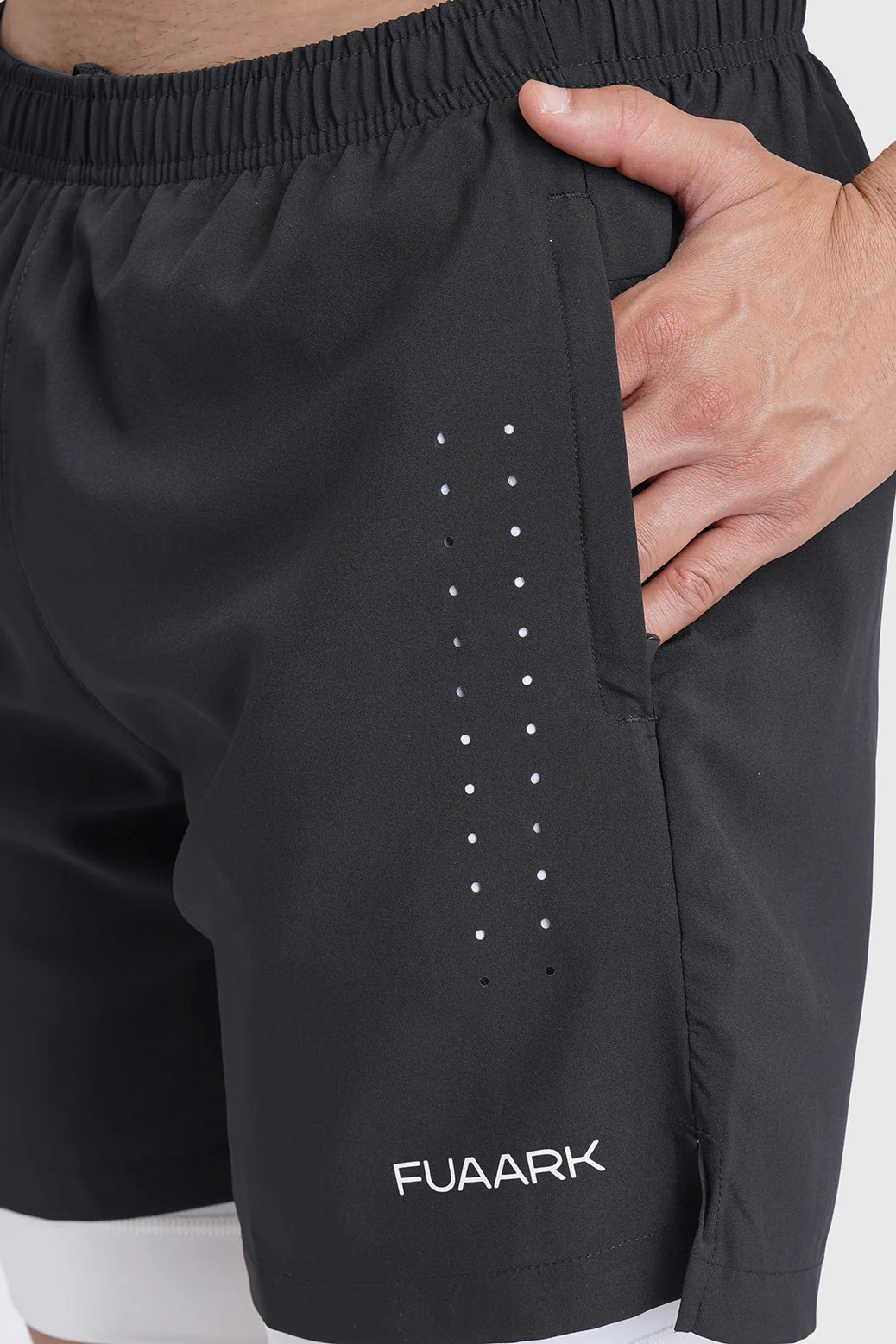 2 in 1 Laser Shorts Black - Image 4