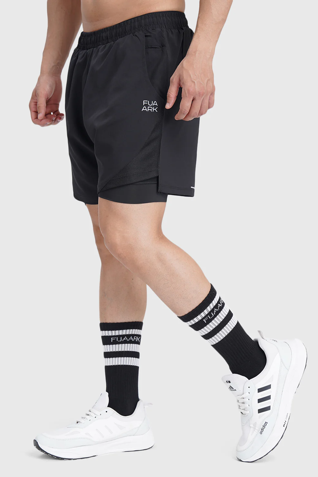 2 in 1 Mesh Shorts Black With Black - Image 7