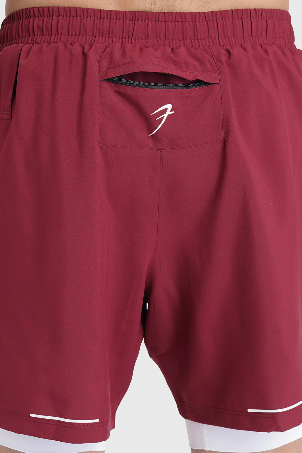 2 in 1 Mesh Shorts Maroon - Image 6