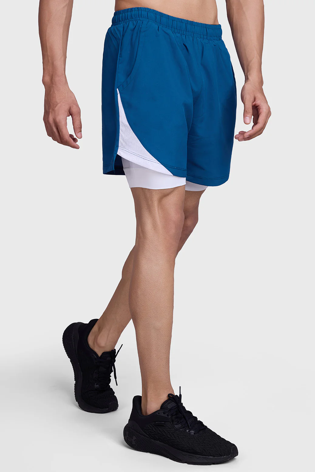 2 in 1 Mesh Shorts Teal - Image 3