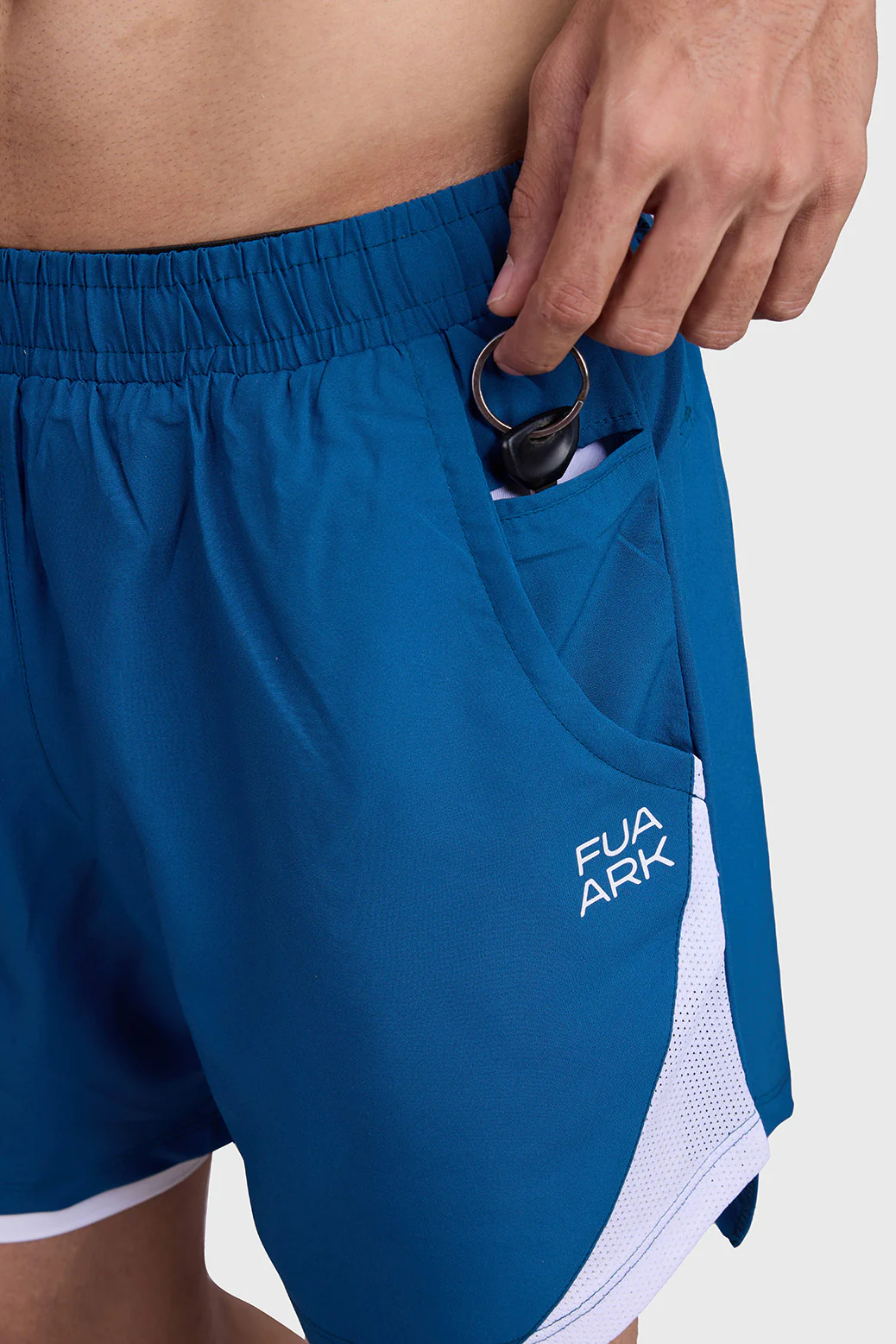 2 in 1 Mesh Shorts Teal - Image 4