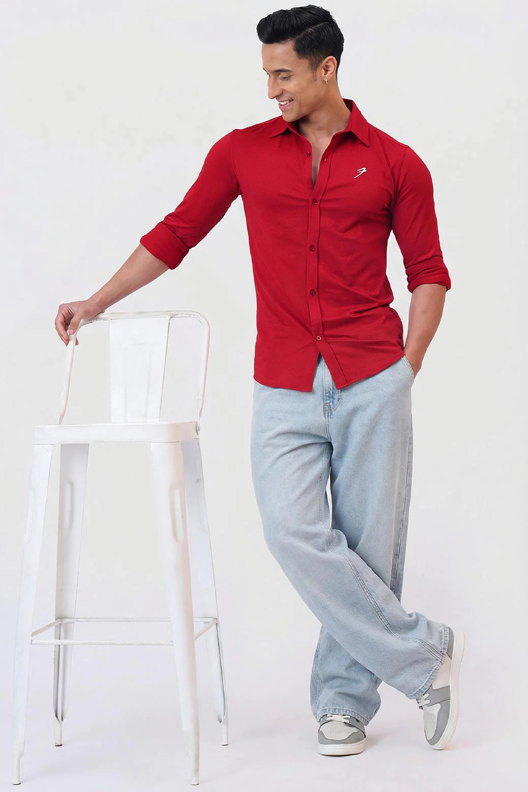 Aero Fullsleeves Shirt Deep Red - Image 2