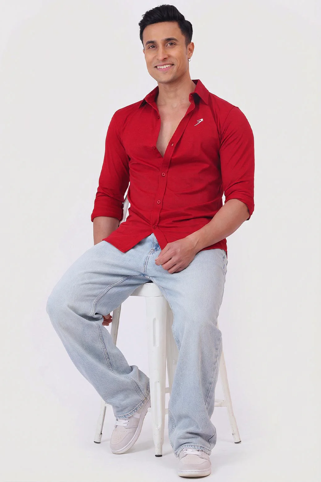 Aero Fullsleeves Shirt Deep Red - Image 5