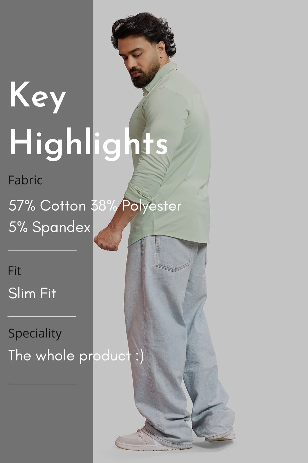 Aero Fullsleeves Shirt Light Green - Image 7