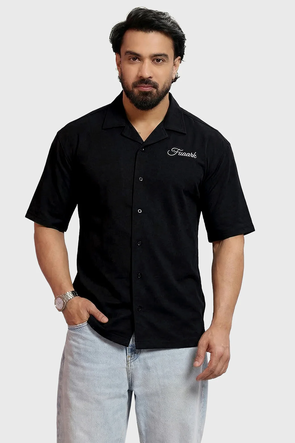 Ashline Oversized Shirt Black - Image 2
