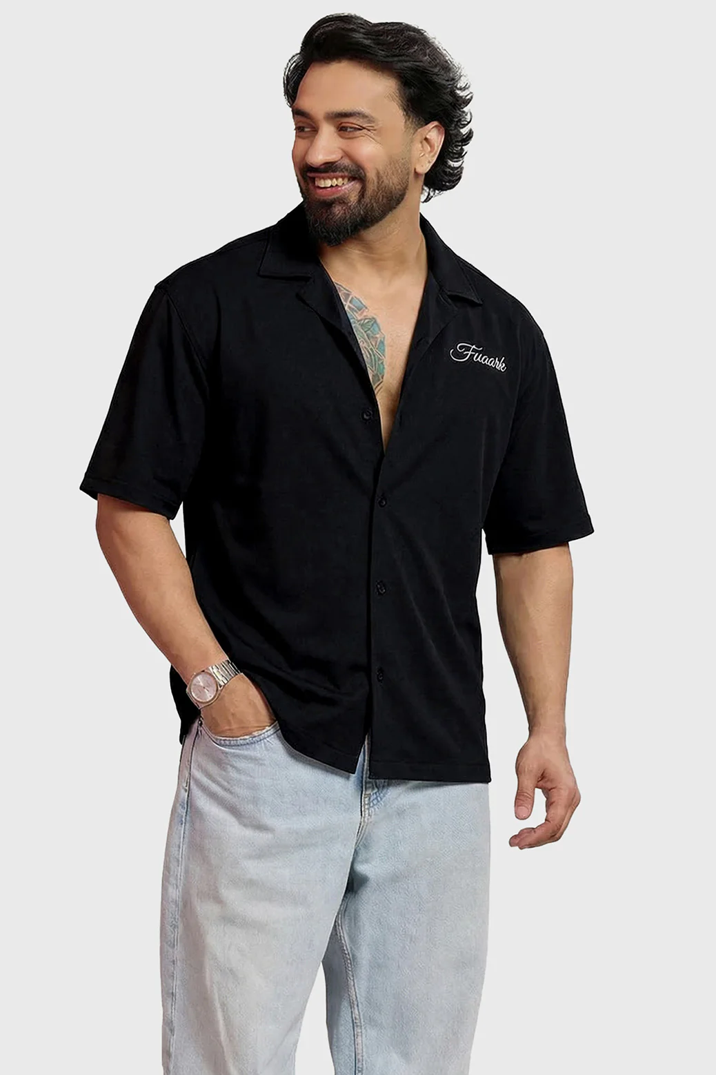 Ashline Oversized Shirt Black - Image 5