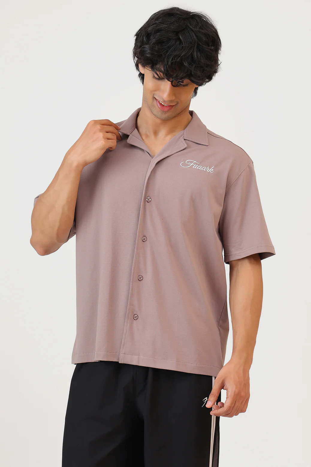 Ashline Oversized Shirt Pastel Brown - Image 4