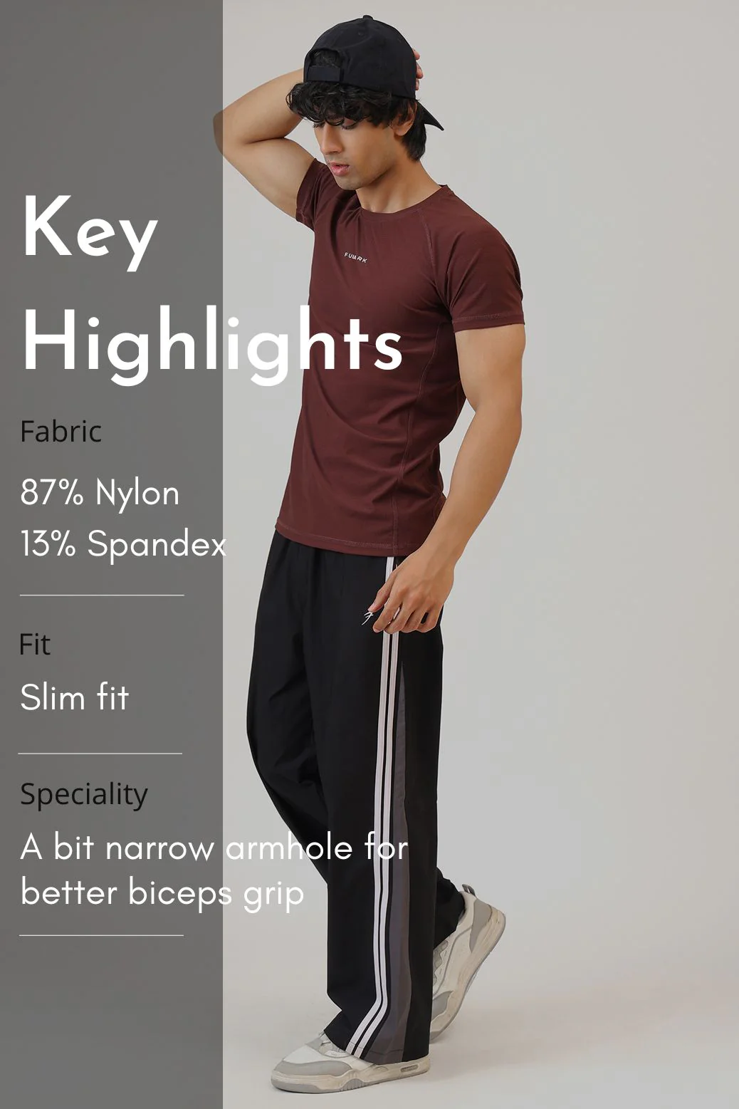 Blaze Nylon T-shirt Brown - Image 8