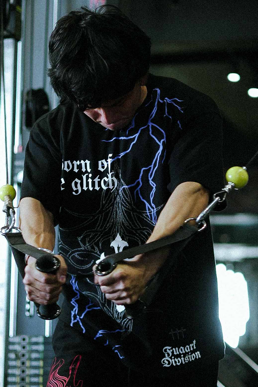 Born Of The Glitch Oversized T-shirt Black - Image 2