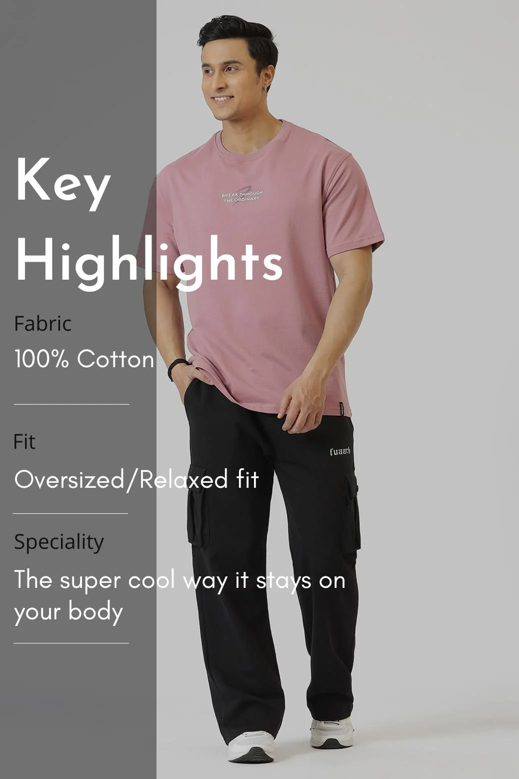 Break Through Oversized T-shirt Dusk Pink - Image 7