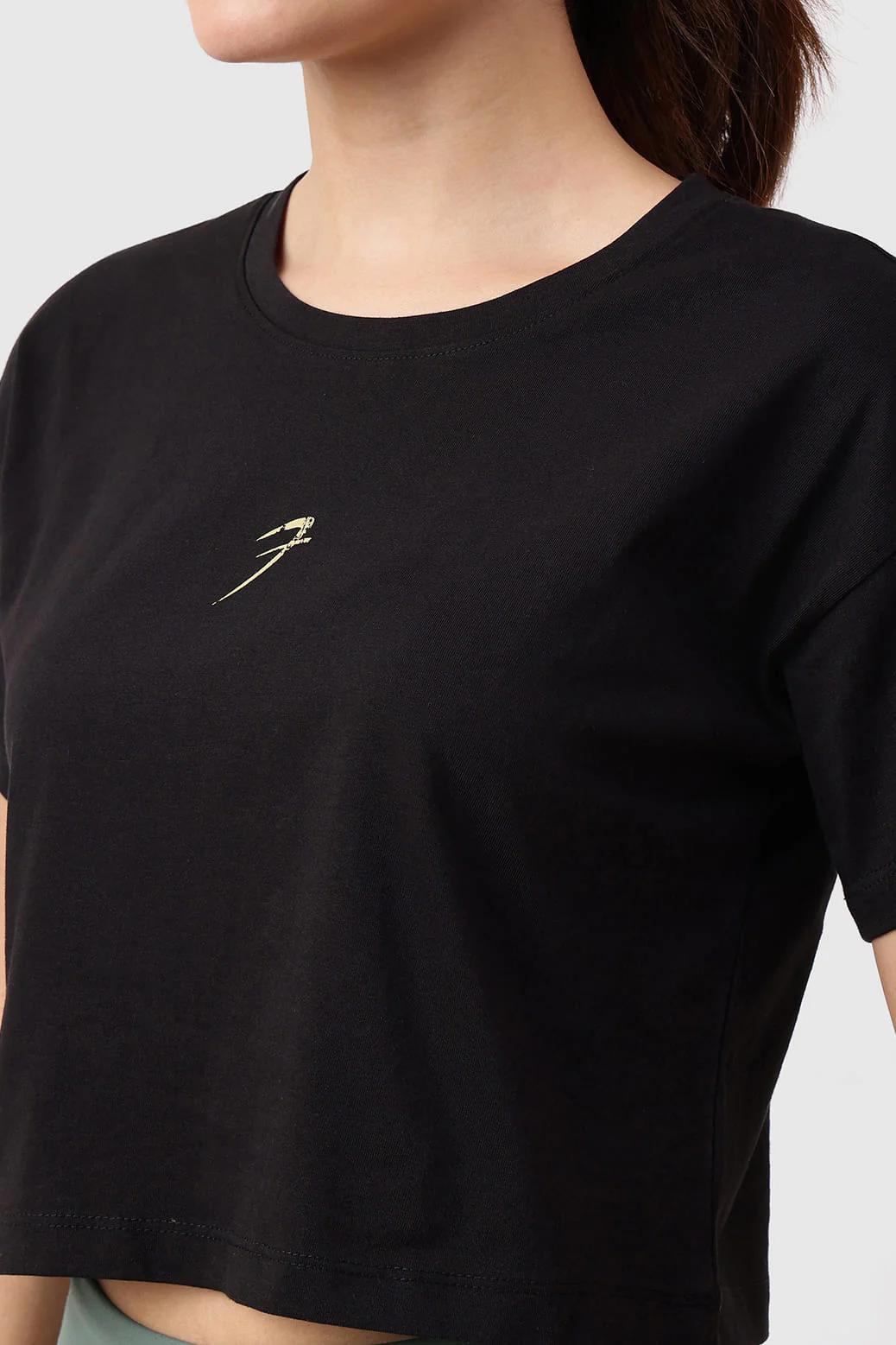 Brisk Cotton Crop Top Black - Image 3
