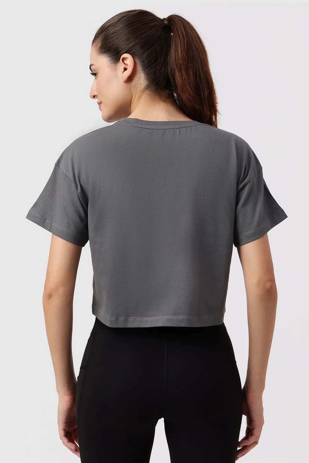 Brisk Cotton Crop Top Grey - Image 6