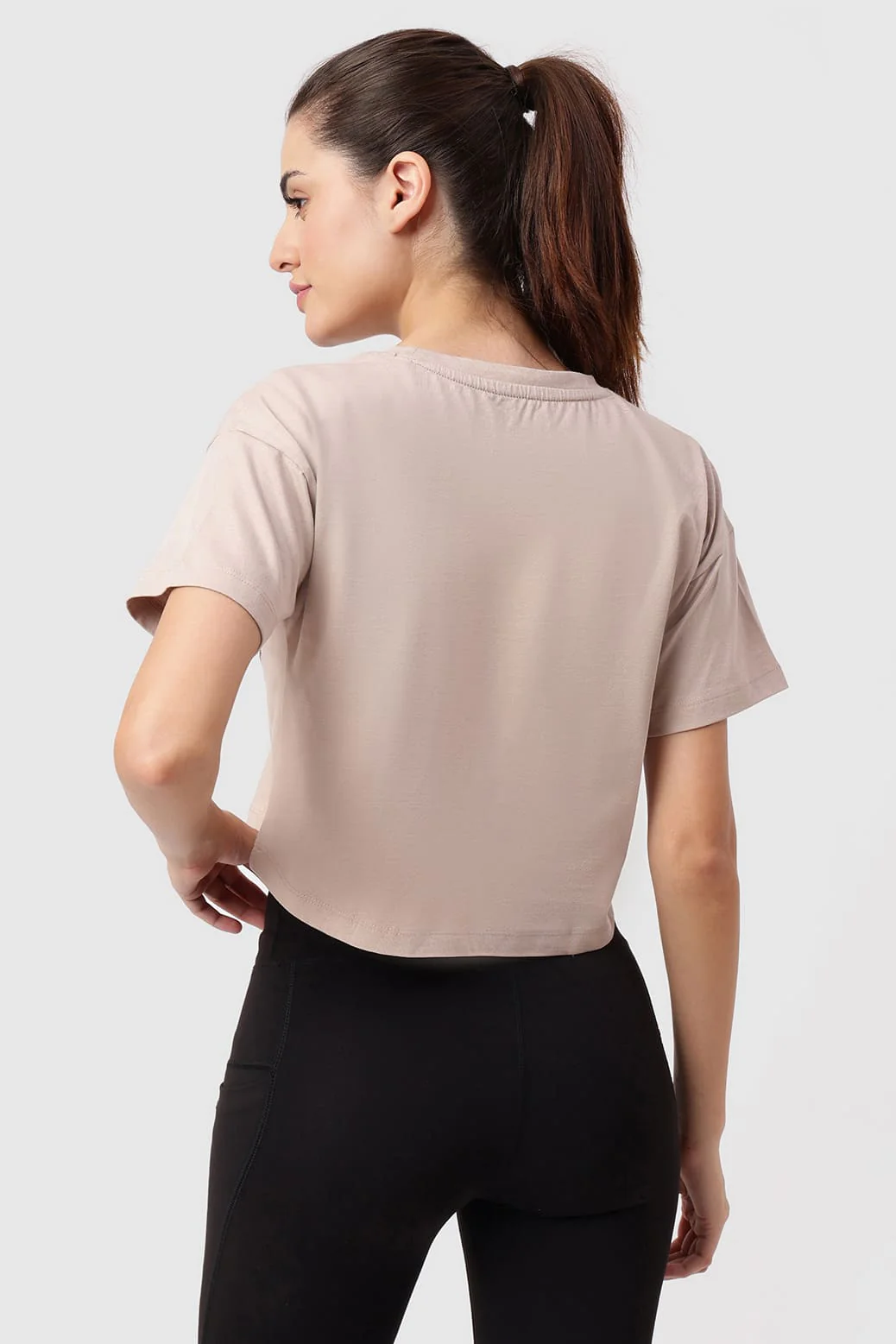 Brisk Fuaark Cotton Crop Top Beige - Image 5