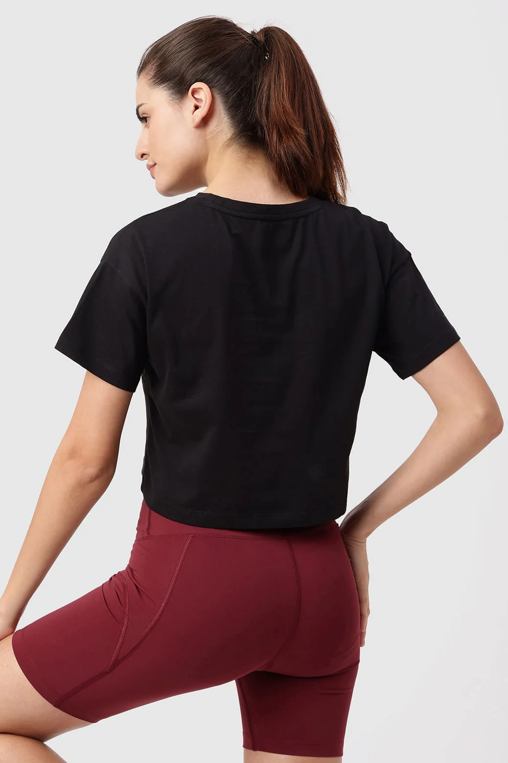 Brisk Fuaark Cotton Crop Top Black - Image 6