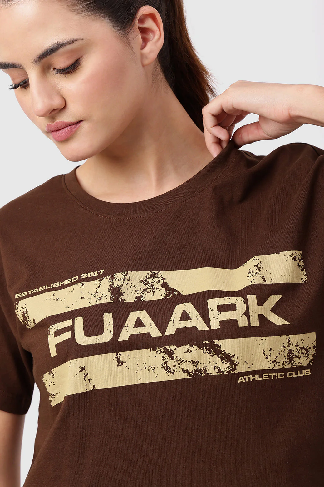 Brisk Fuaark Cotton Crop Top Coffee - Image 3