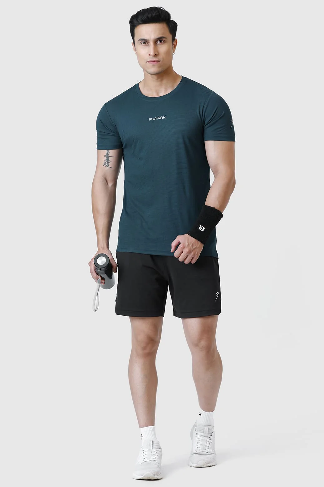 Checks Running T-shirt Bottle Green - Image 2