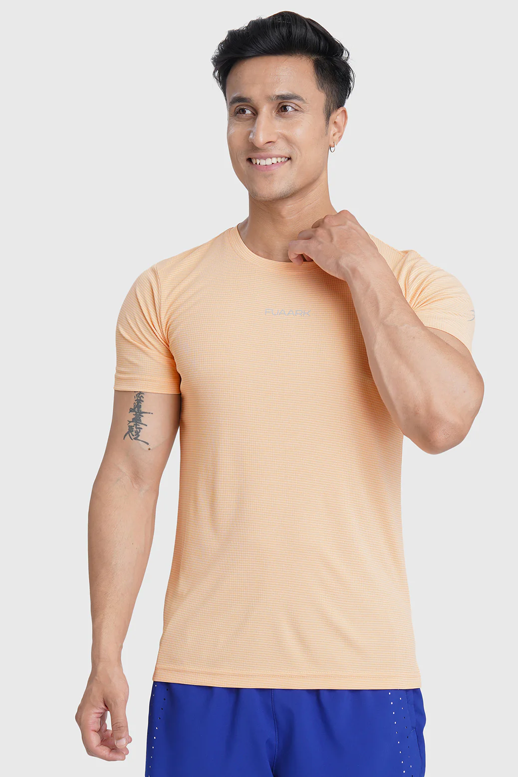 Checks Running T-shirt Peach - Image 2