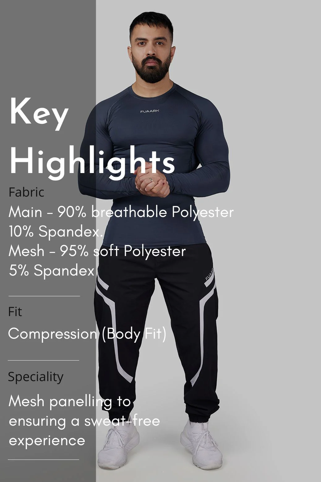 Compression 2.0 Full Sleeves T-shirt Grey - Image 7