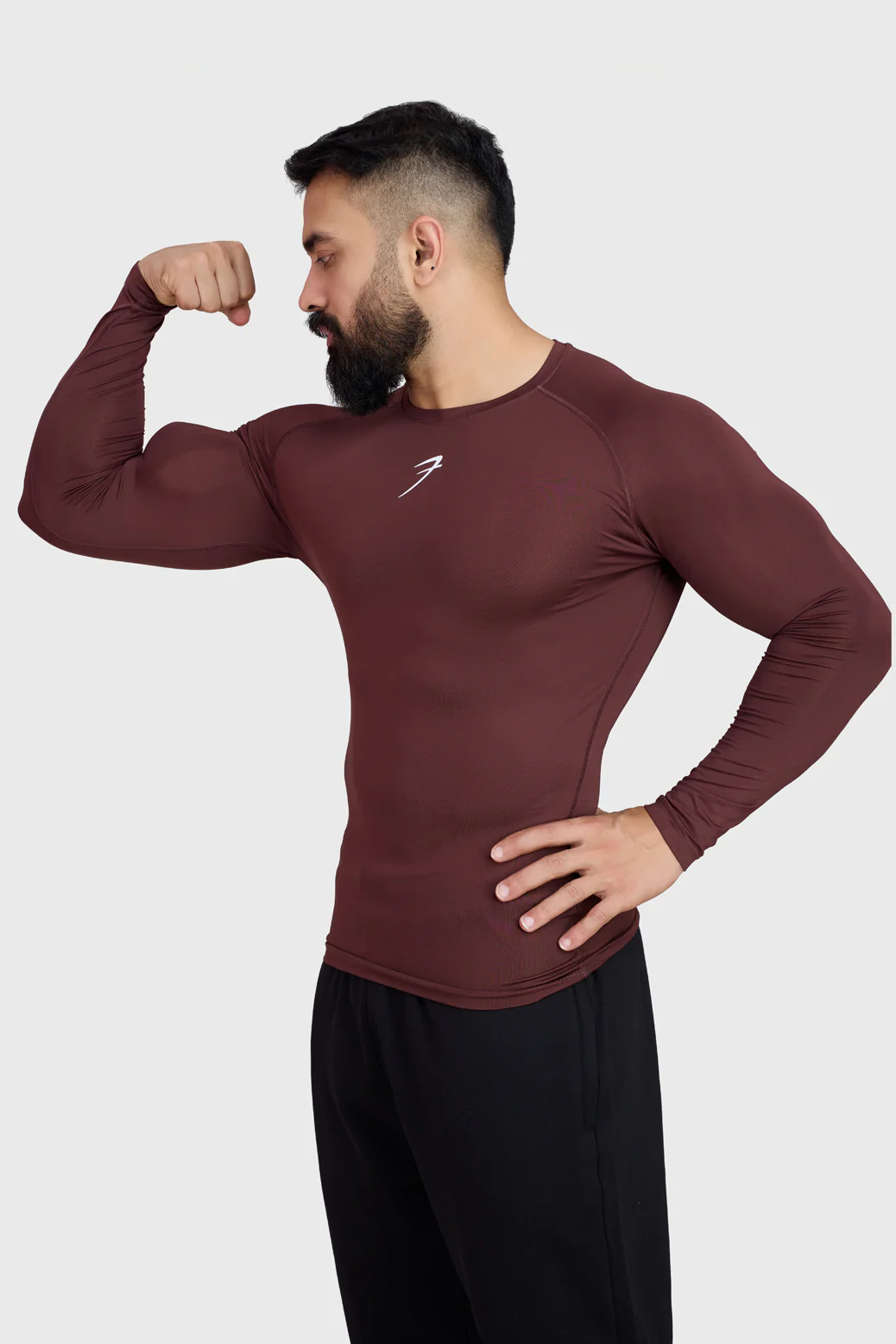 Compression Fullsleeves T-shirt Brown - Image 3