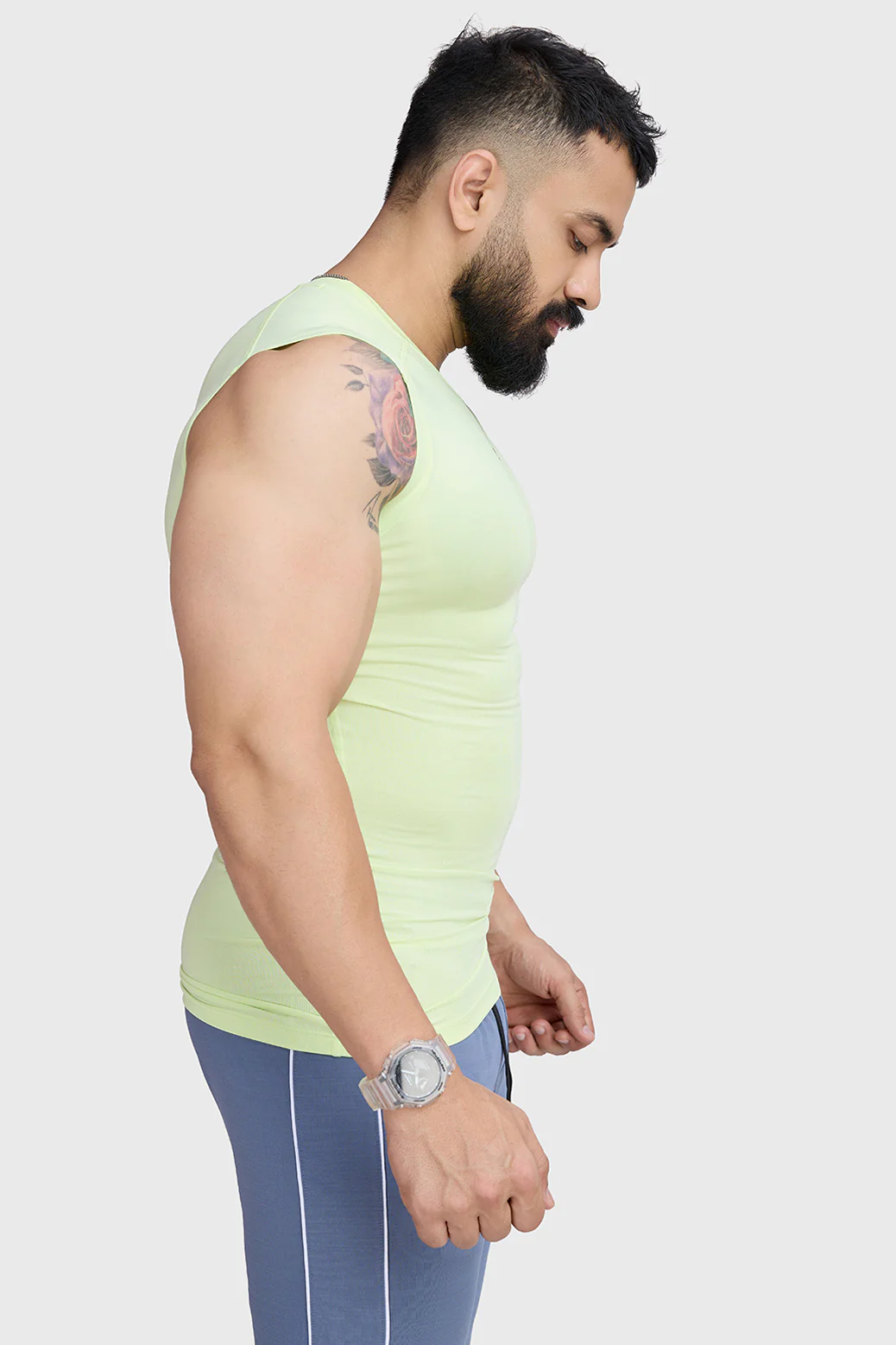 Compression Sleeveless Tank Lime - Image 5