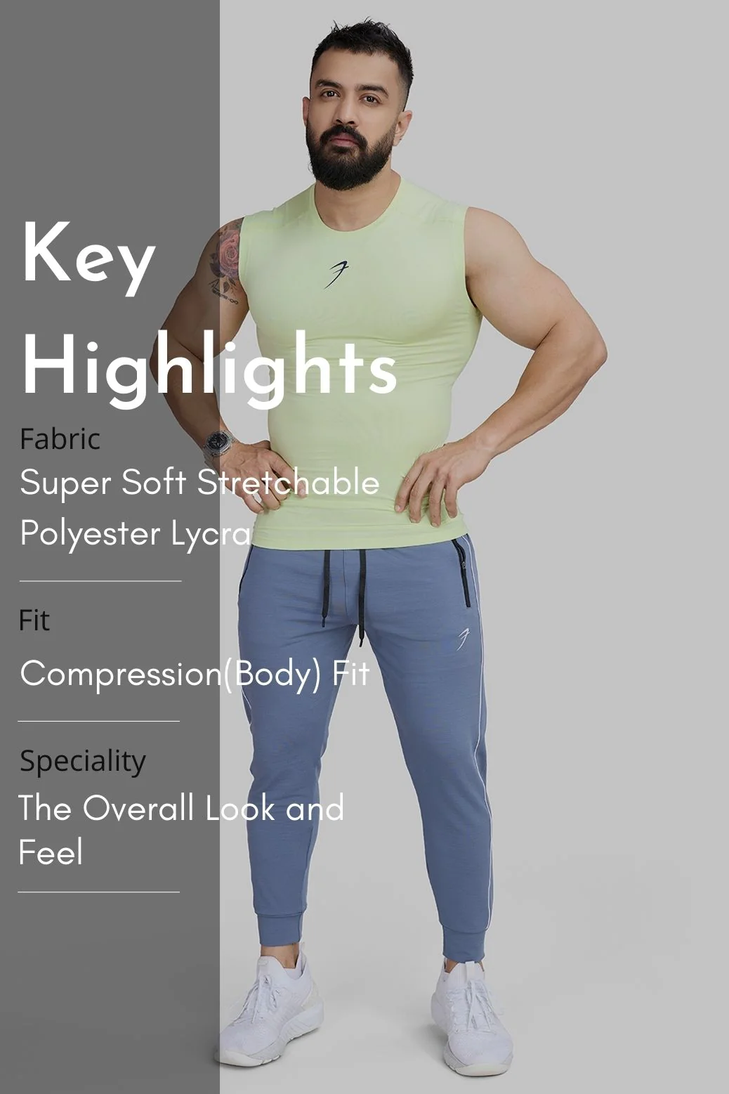 Compression Sleeveless Tank Lime - Image 9