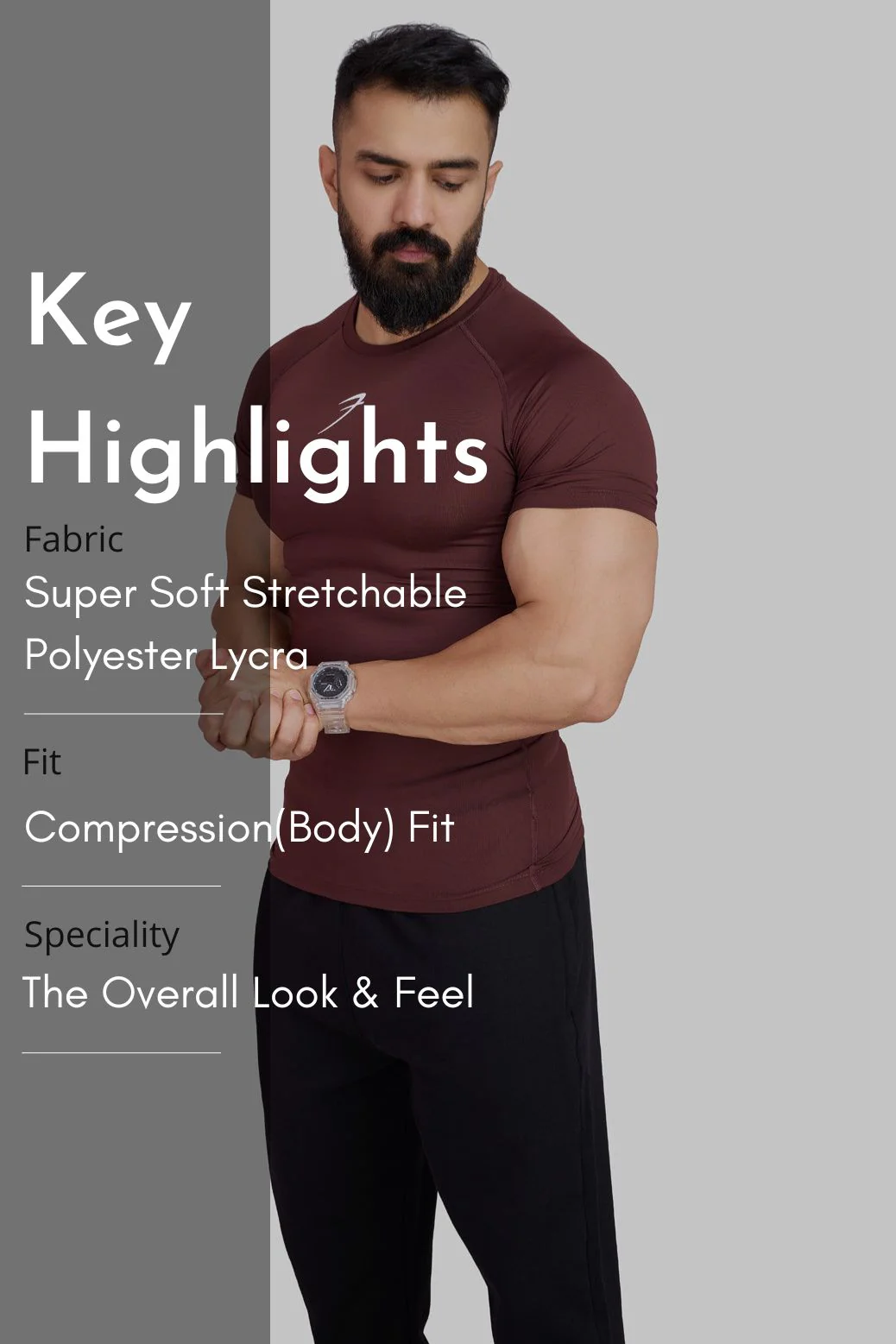 Compression T-shirt Brown - Image 9