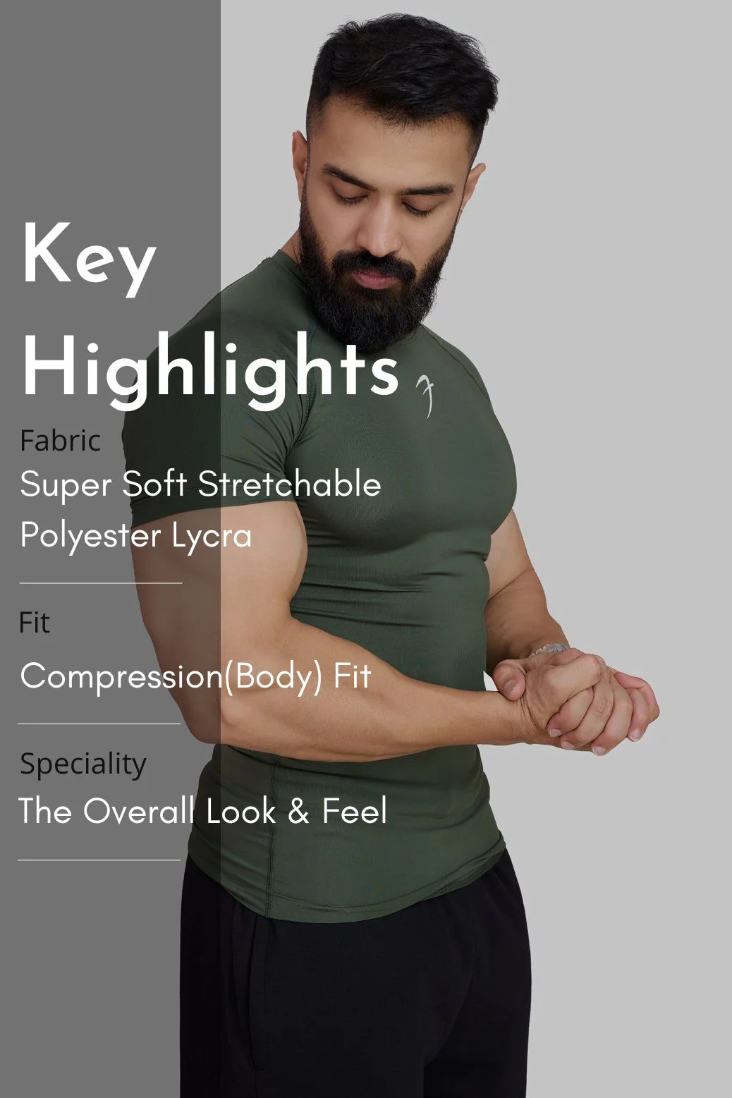 Compression T-shirt Olive - Image 7