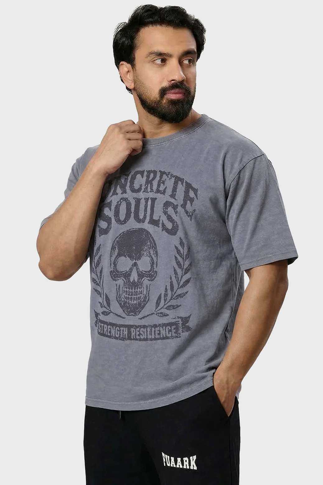 Concrete Soul Washed Oversized T-shirt Light Grey - Image 6