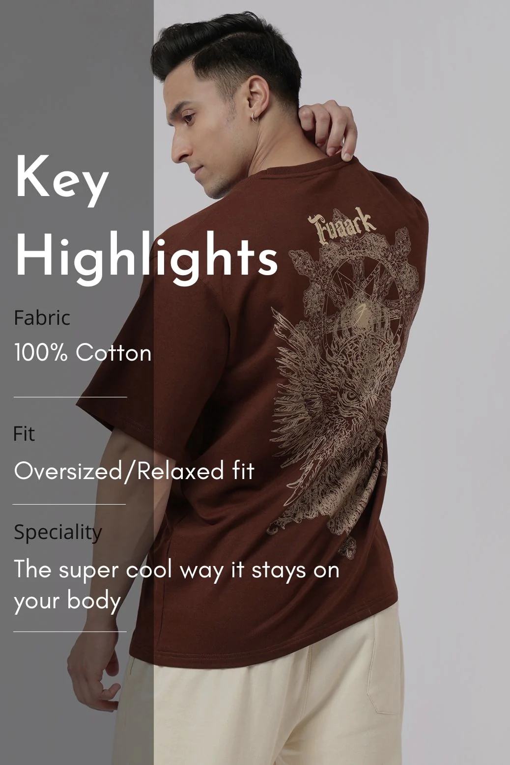 Eagle Oversized T-shirt Coffee - Image 7