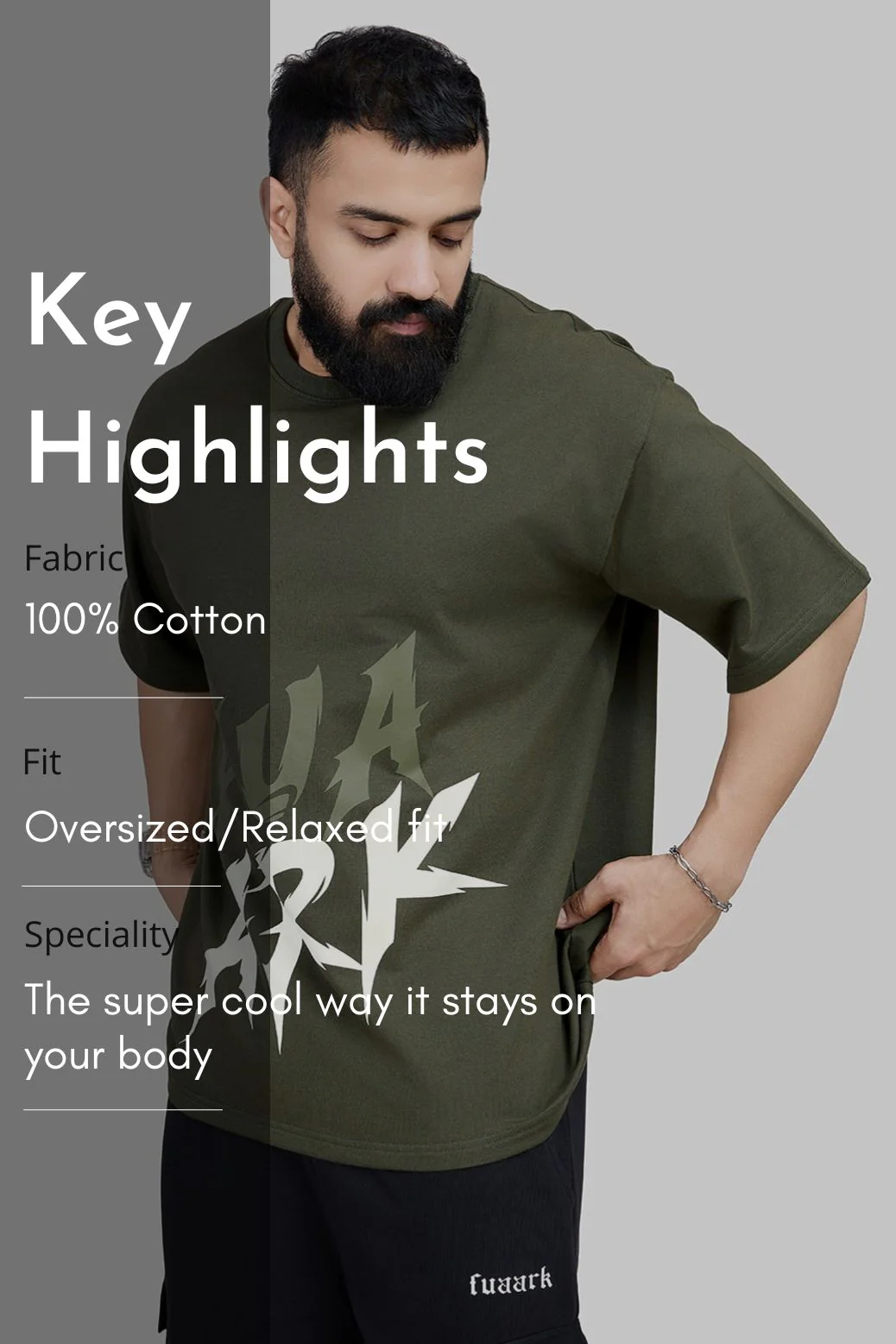 Edge Oversized T-shirt Olive - Image 8