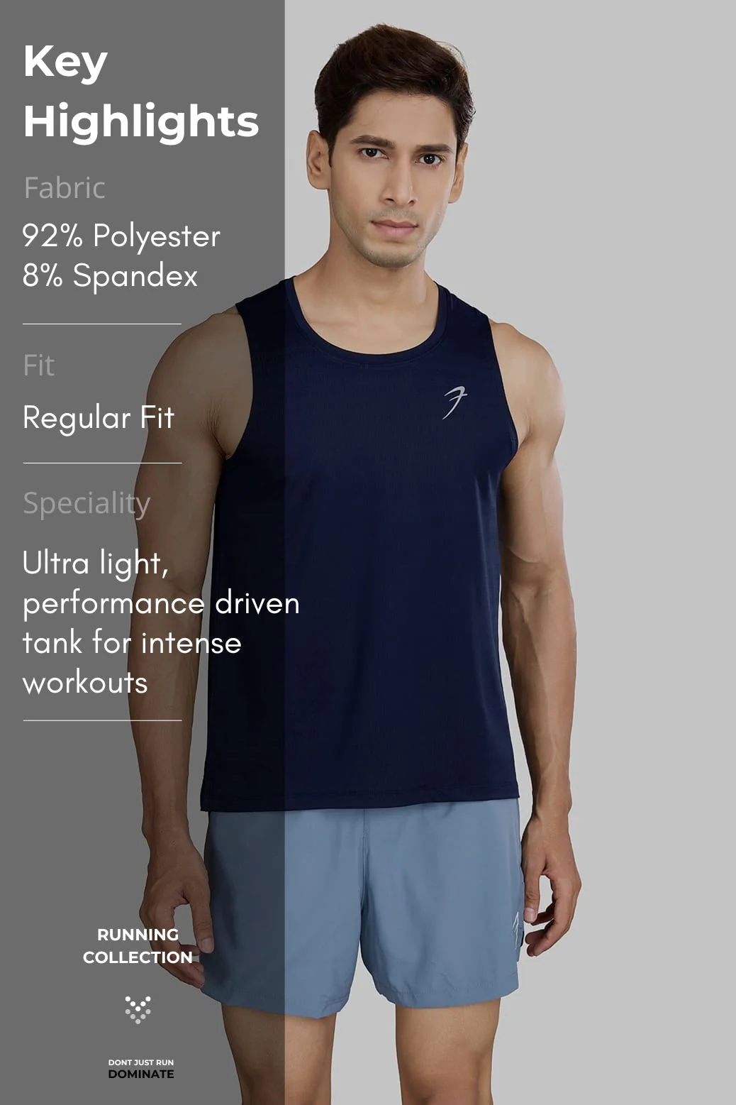 Ember Running Tank Navy - Image 8