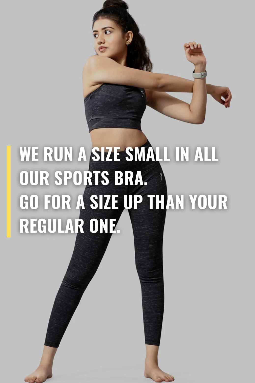 Essential Melange Sports Bra Black - Image 3