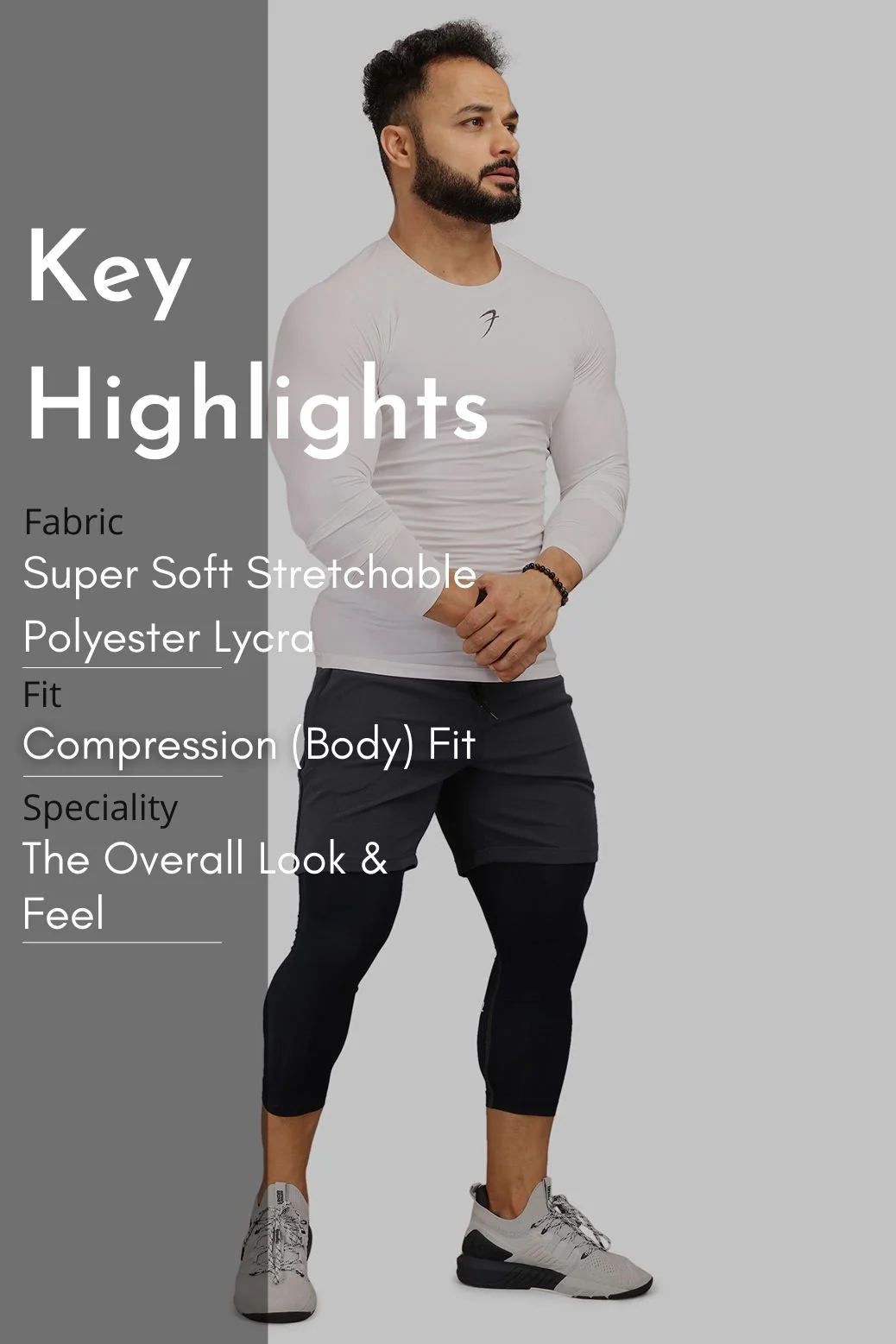 Compression Fullsleeves T-shirt White - Image 7