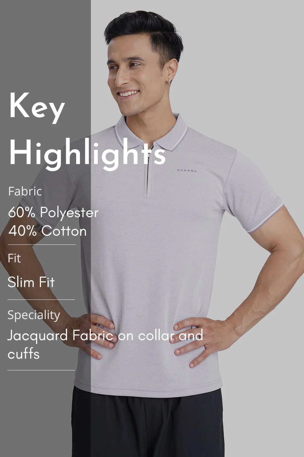 Heritage Polo T-shirt Light Mauve - Image 6