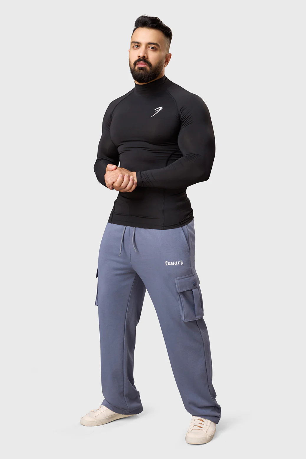High Neck Compression Full Sleeves T-shirt Black - Image 3