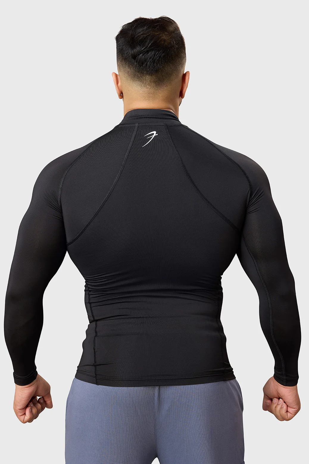 High Neck Compression Full Sleeves T-shirt Black - Image 8