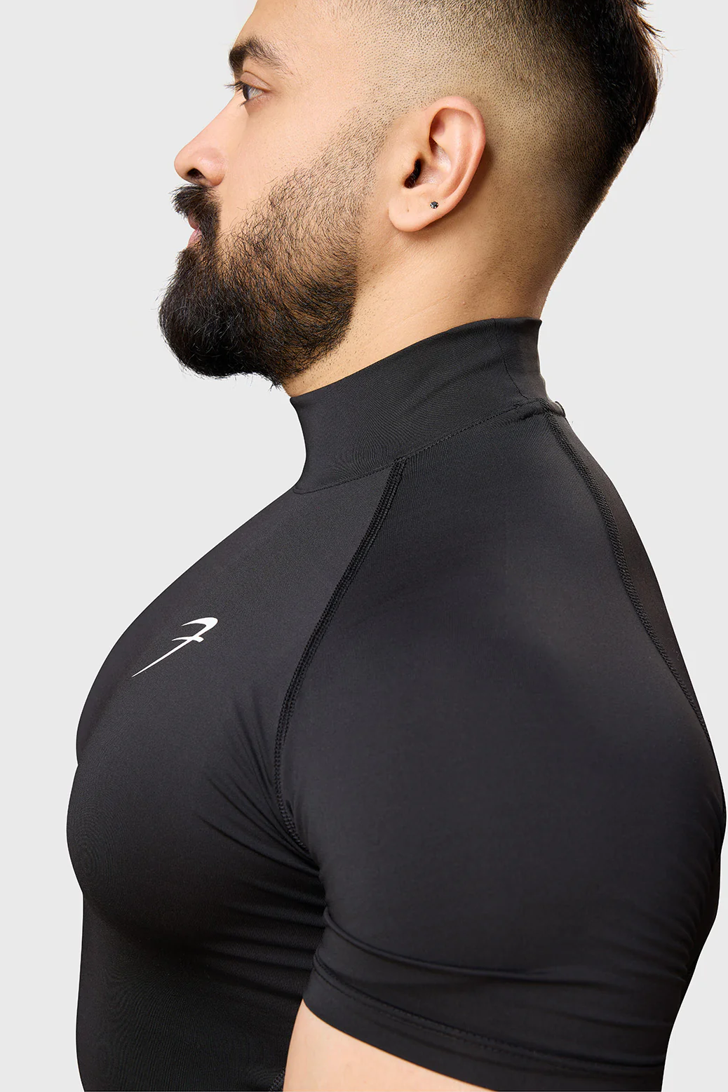 High Neck Compression T-shirt Black - Image 4