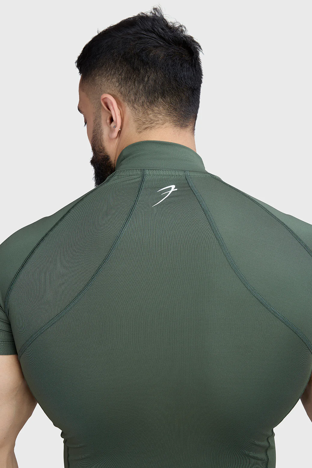 High Neck Compression T-shirt Olive - Image 4
