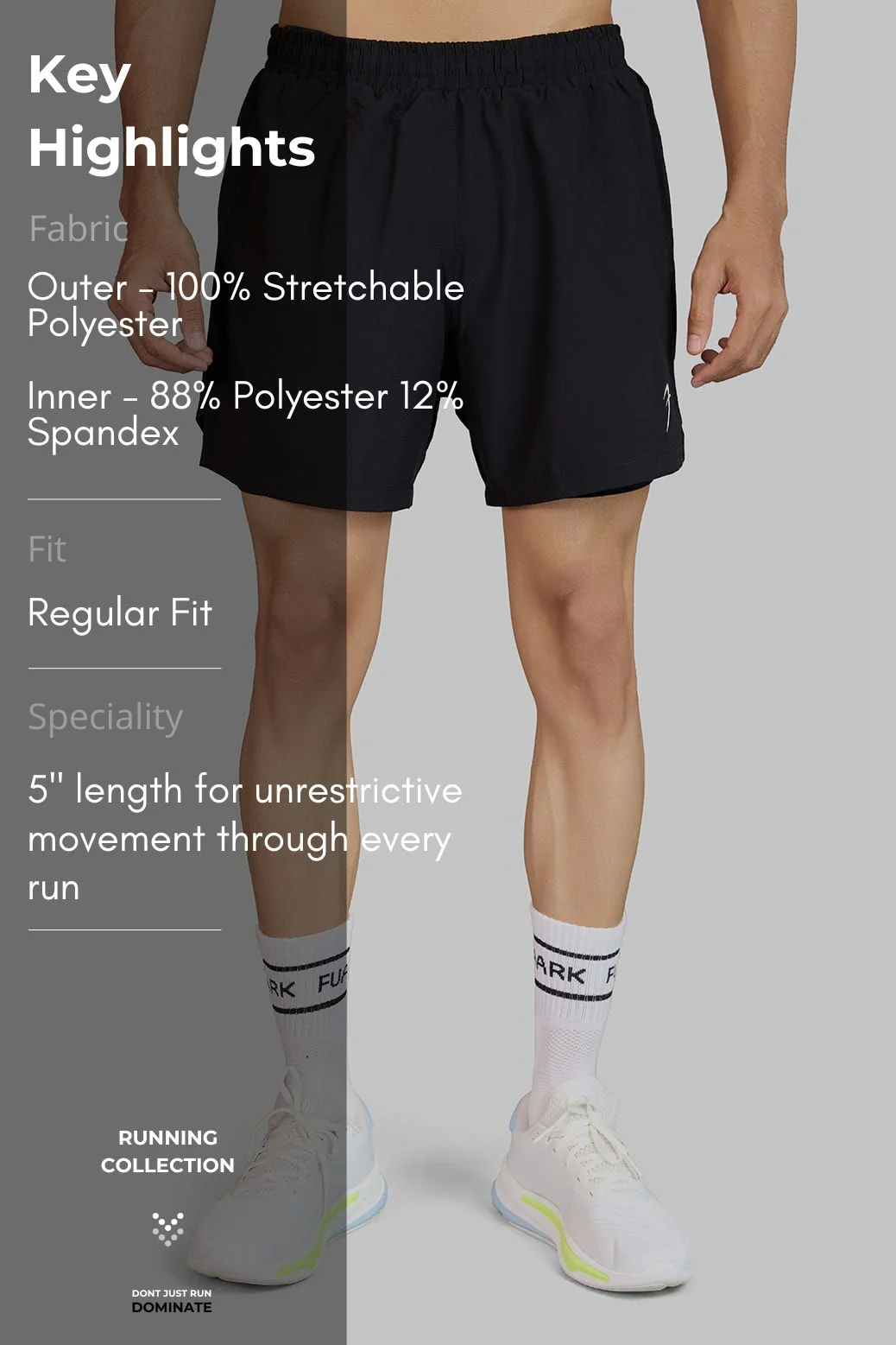 Hyper 5" Running  Shorts Black - Image 8