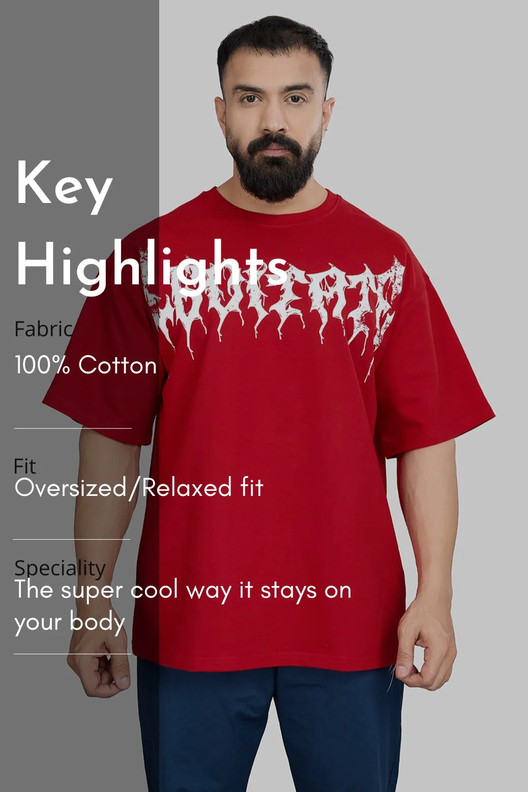 Levitate Oversized T-shirt Red - Image 8
