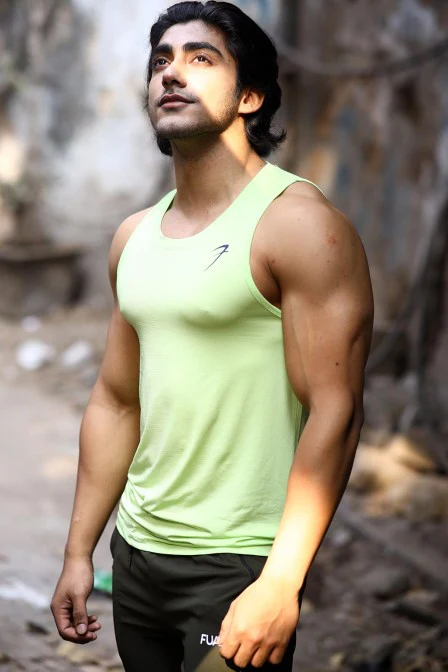 Men's Light Tank Lime - Image 5