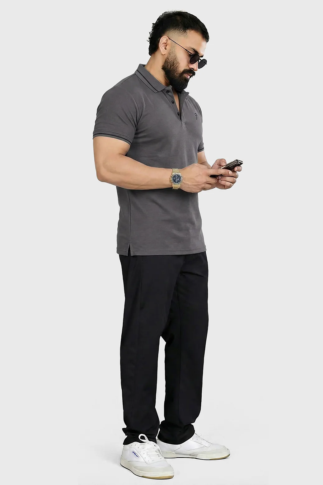 Mark Polo T-shirt Dark Grey - Image 2