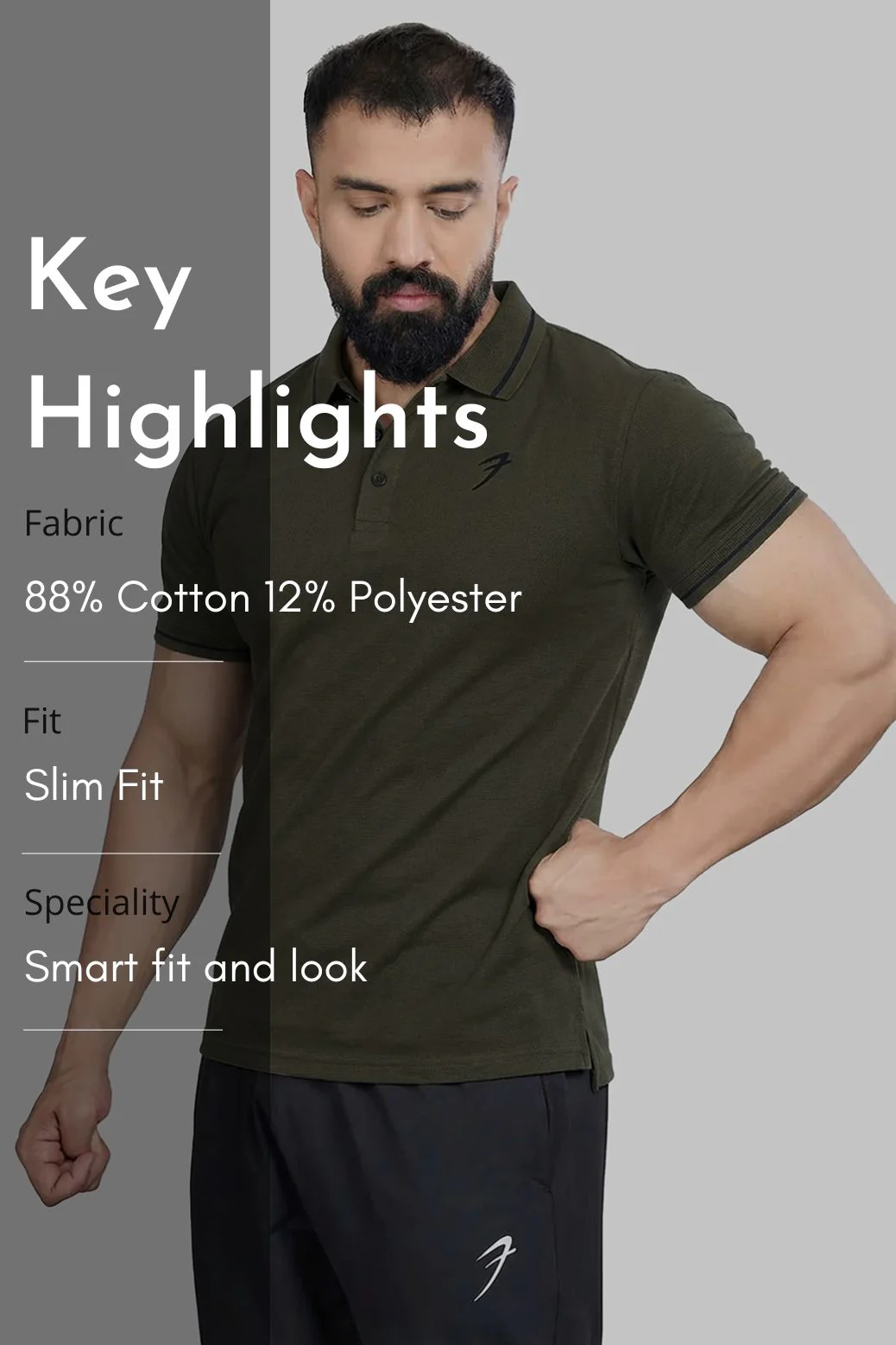 Mark Polo T-shirt Olive - Image 7