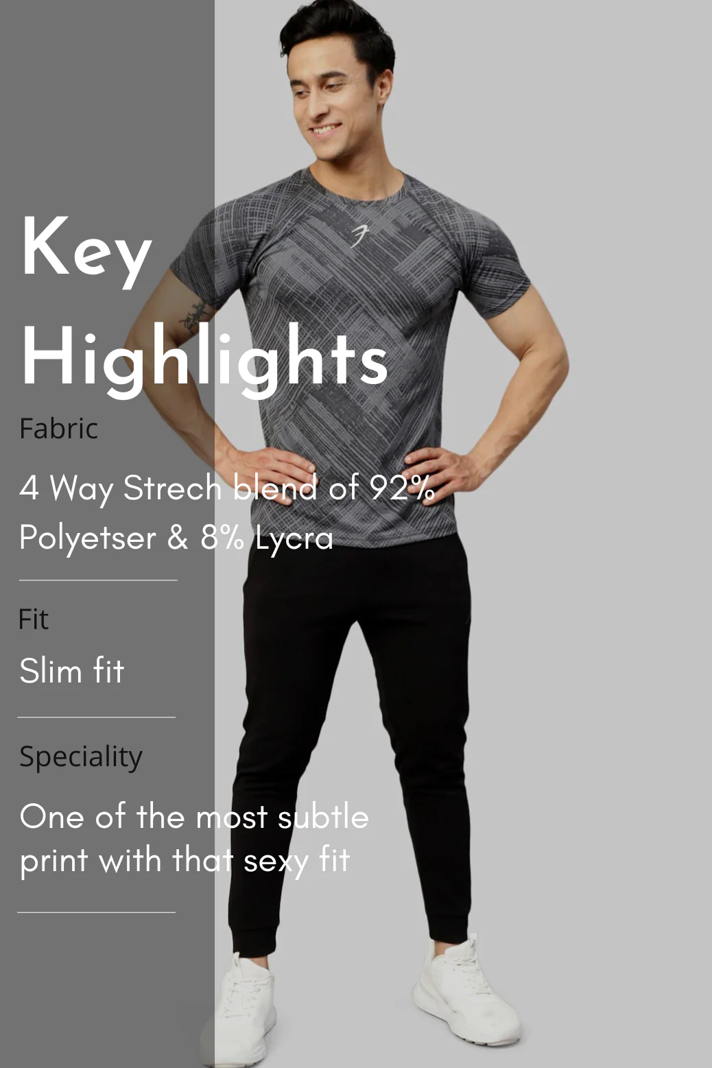 Ozone Jacquard T-shirt Coal - Image 7
