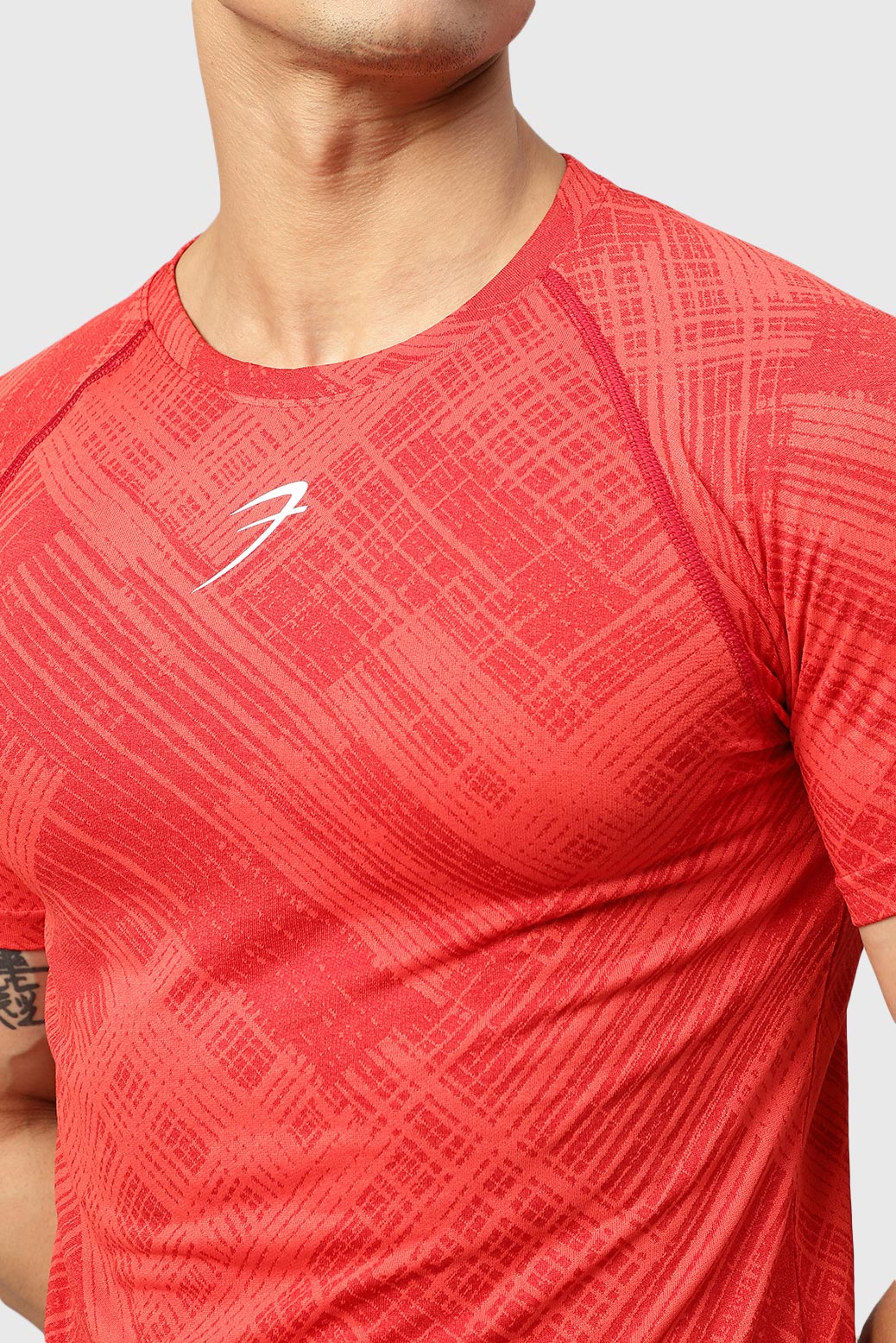 Ozone Jacquard T-shirt Red - Image 2