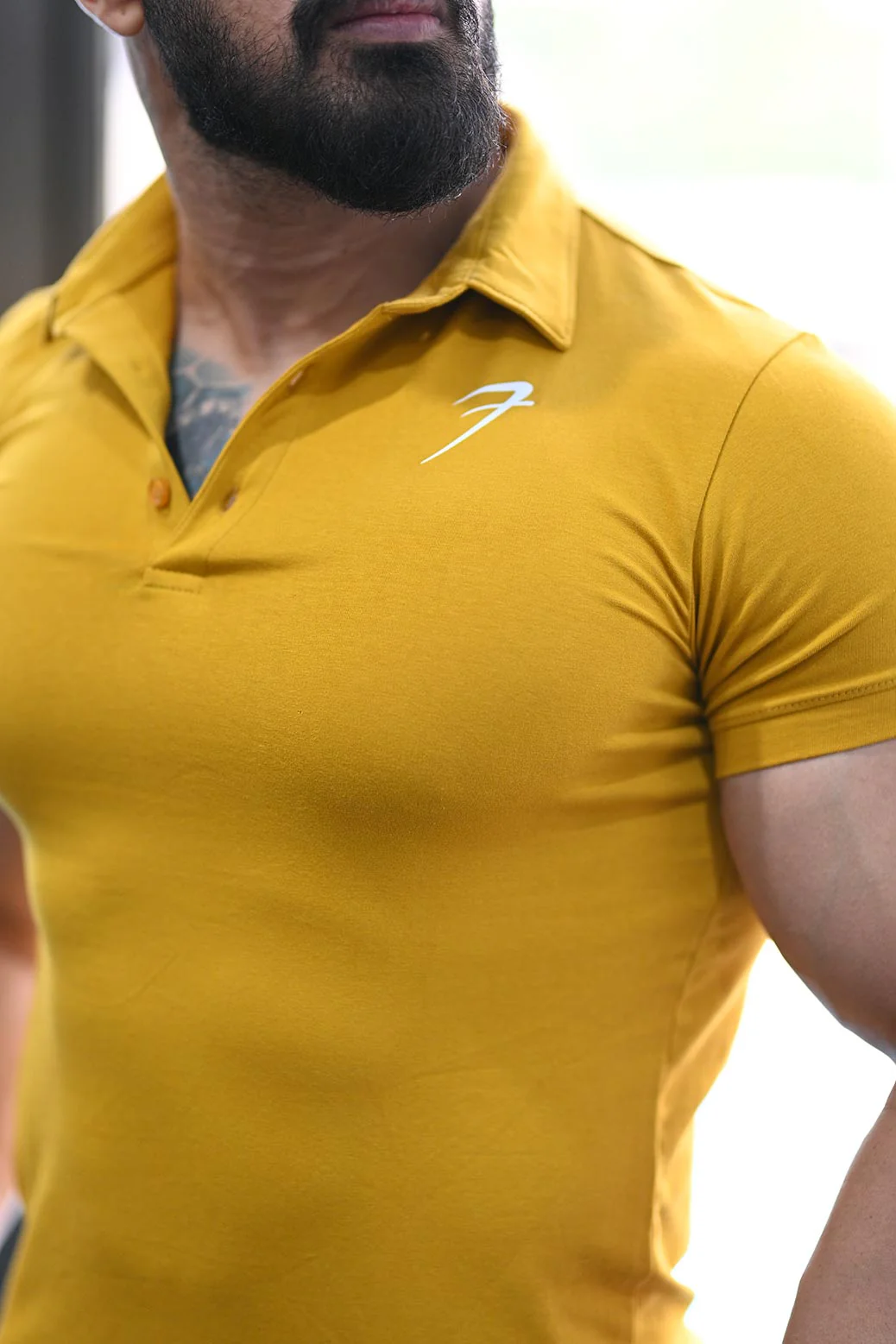 Polo T-shirt Mustard - Image 4