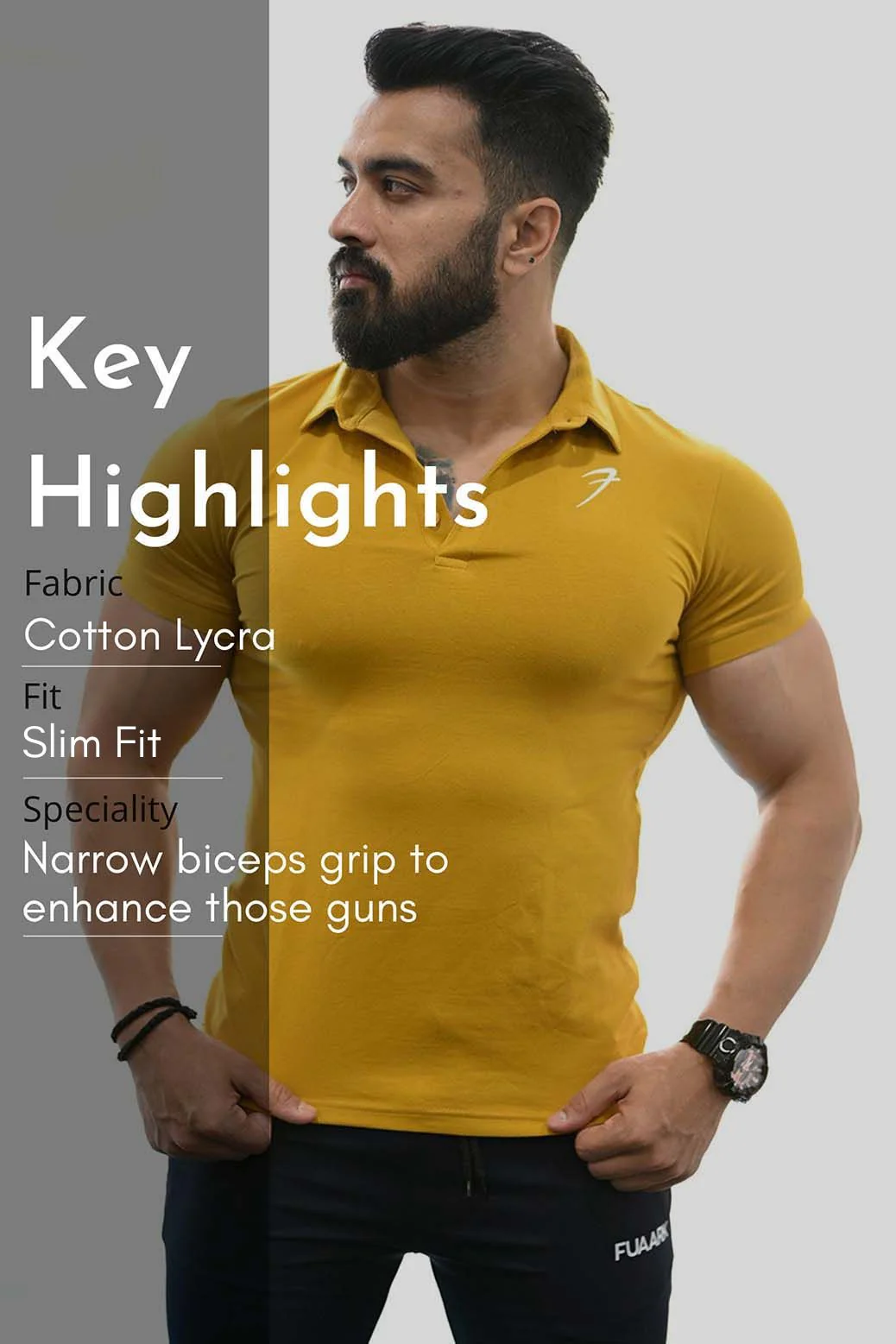 Polo T-shirt Mustard - Image 7